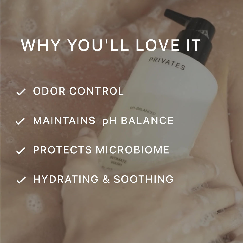 PRIVATES intimate wash bottle dispensing for easy lather and use