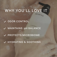 PRIVATES intimate wash bottle dispensing for easy lather and use