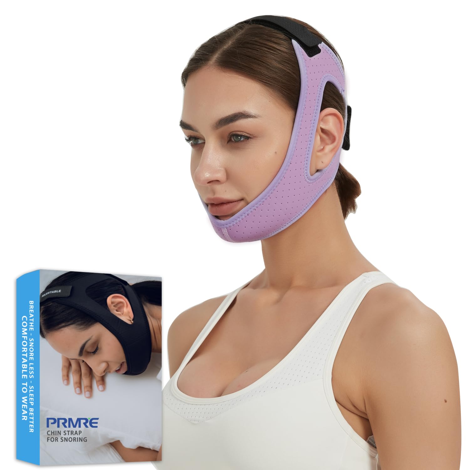 PRMRES double adjustable chin strap for CPAP with secure fit during sleep