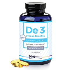 PRN De3 Ultra Pure rTG Omega-3 bottle front for daily eye nourishment