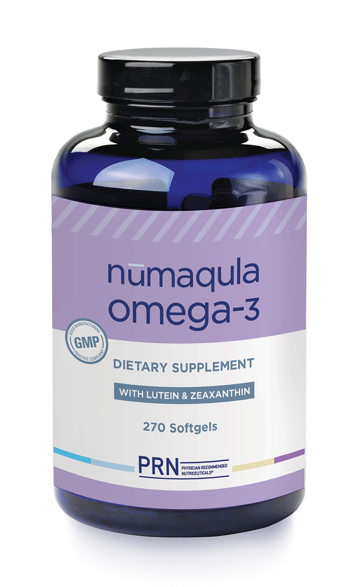 PRN Numaula Omega-3 supplement bottle for macular support and retinal health.