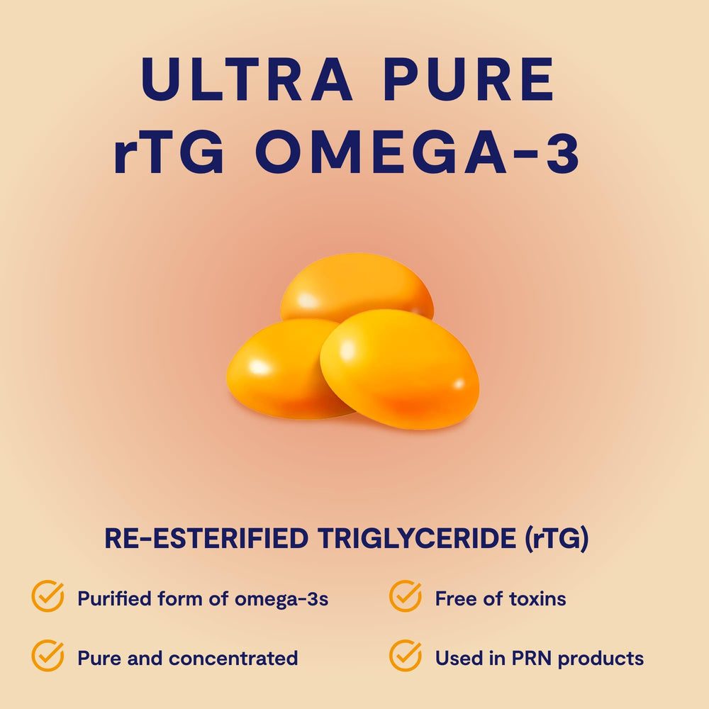 PRN Omega-3 Gummy Chewables bottle on kitchen counter for easy daily habit