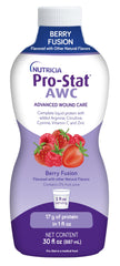 Pro-Stat AWC Berry Fusion bottle shows ready-to-drink nutrition for wound care