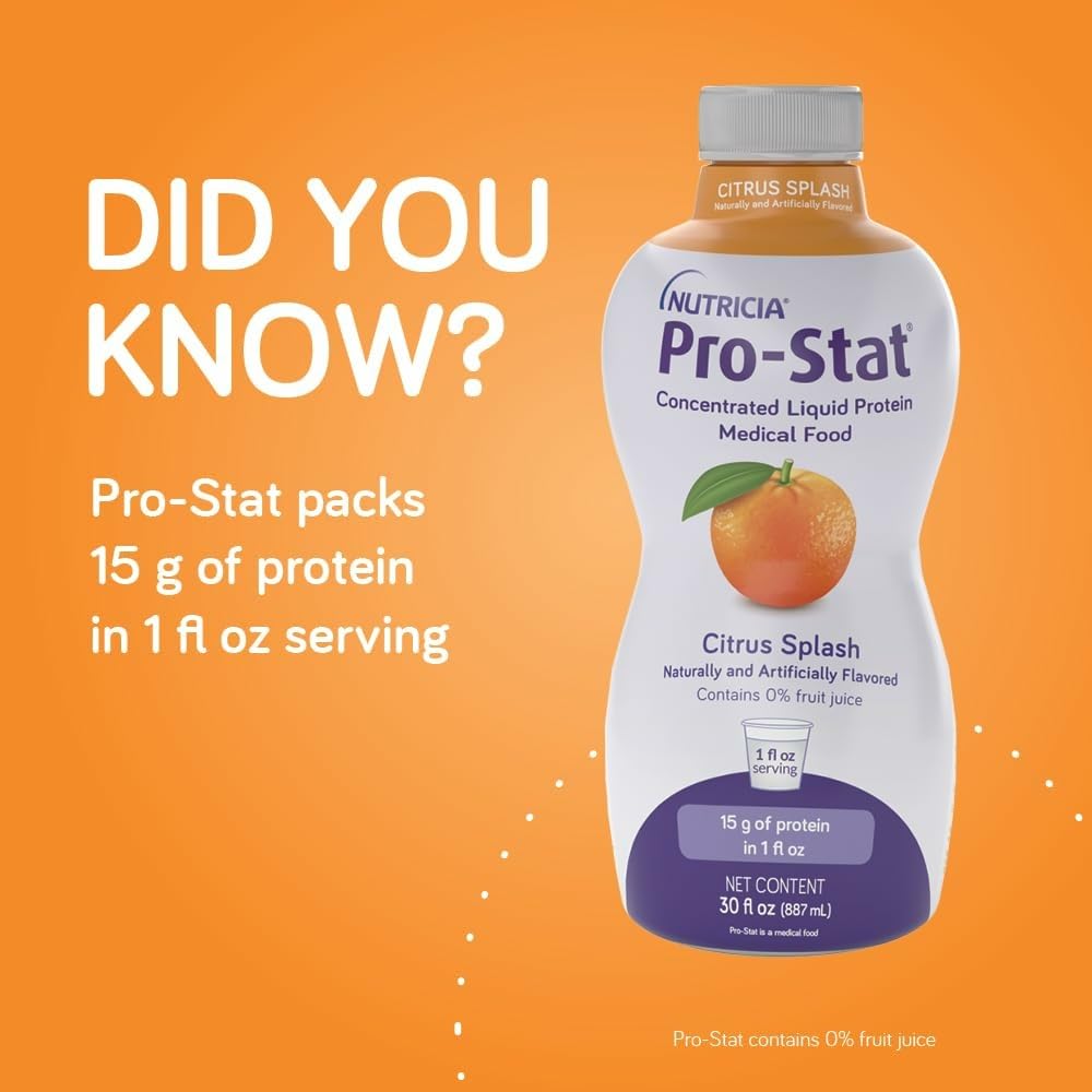 Pro-Stat Citrus Splash back-of-bottle reveals lactose-free, gluten-free, and soy-free options.