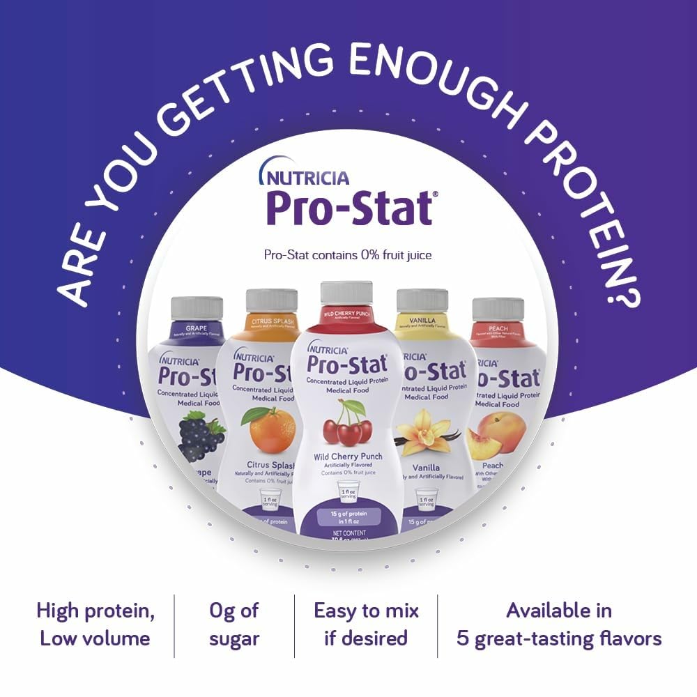 Pro-Stat Citrus Splash bottle sealed emphasizes medical food status and supervised use.