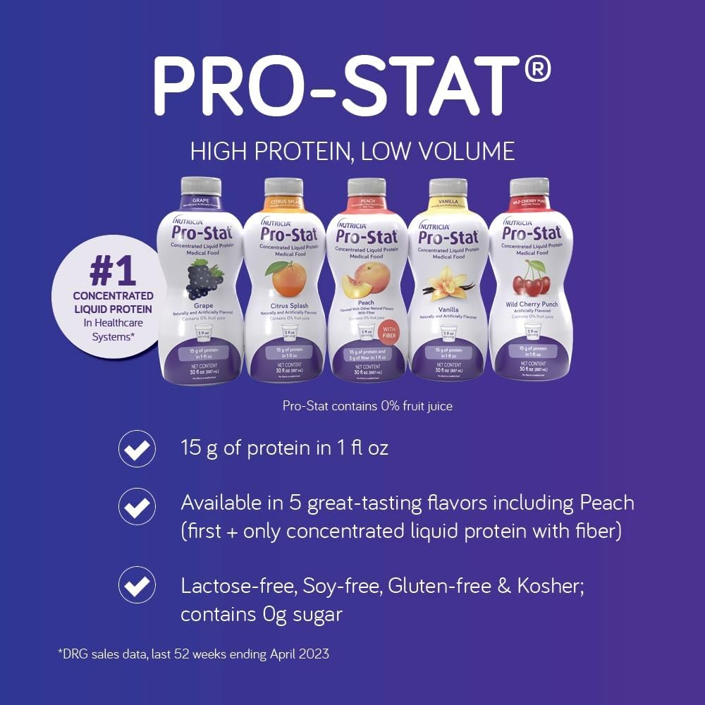 Pouring Pro-Stat vanilla liquid protein into a glass for easy use.