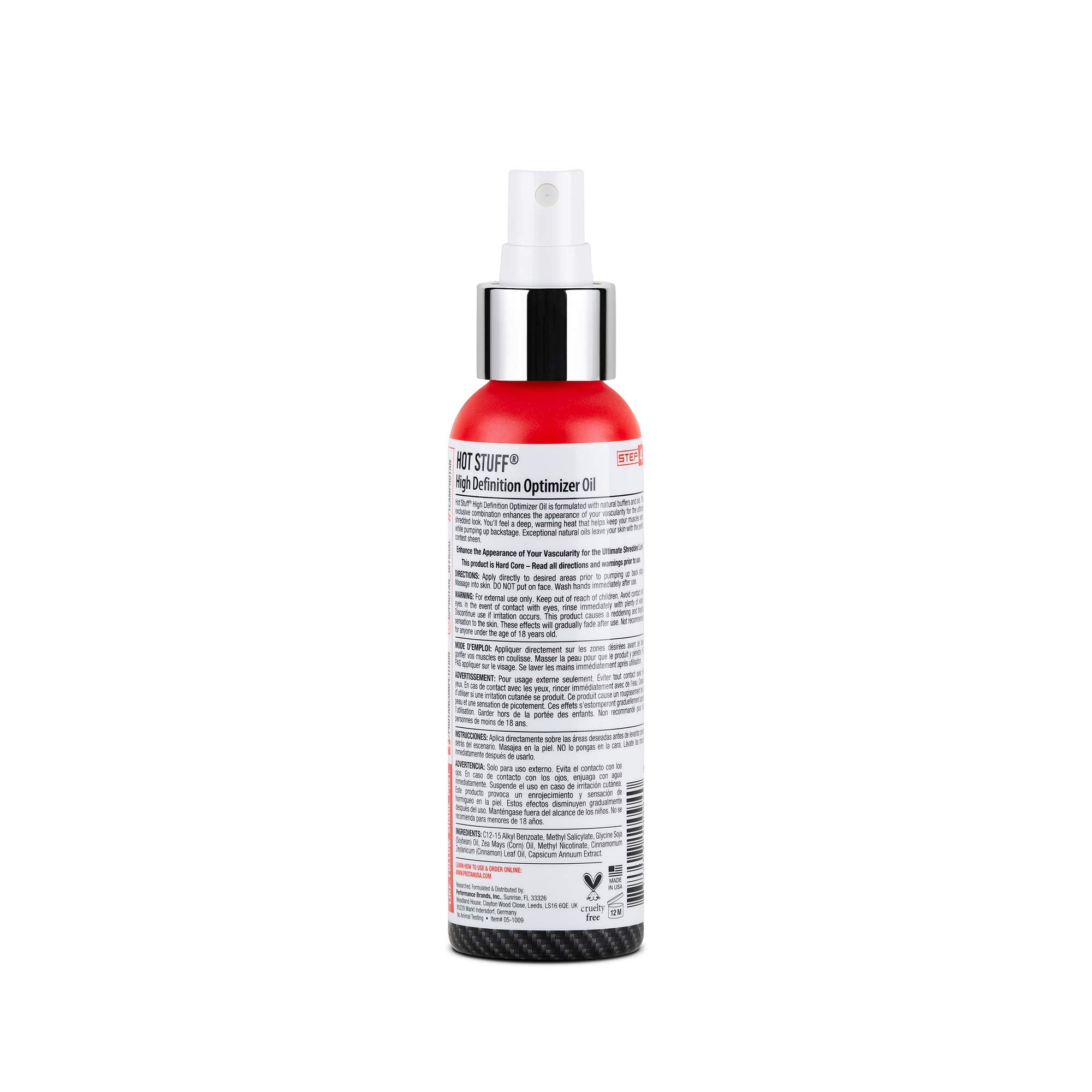 Pro Tan Hot Stuff applied on skin demonstrating deep warming heat before posing.