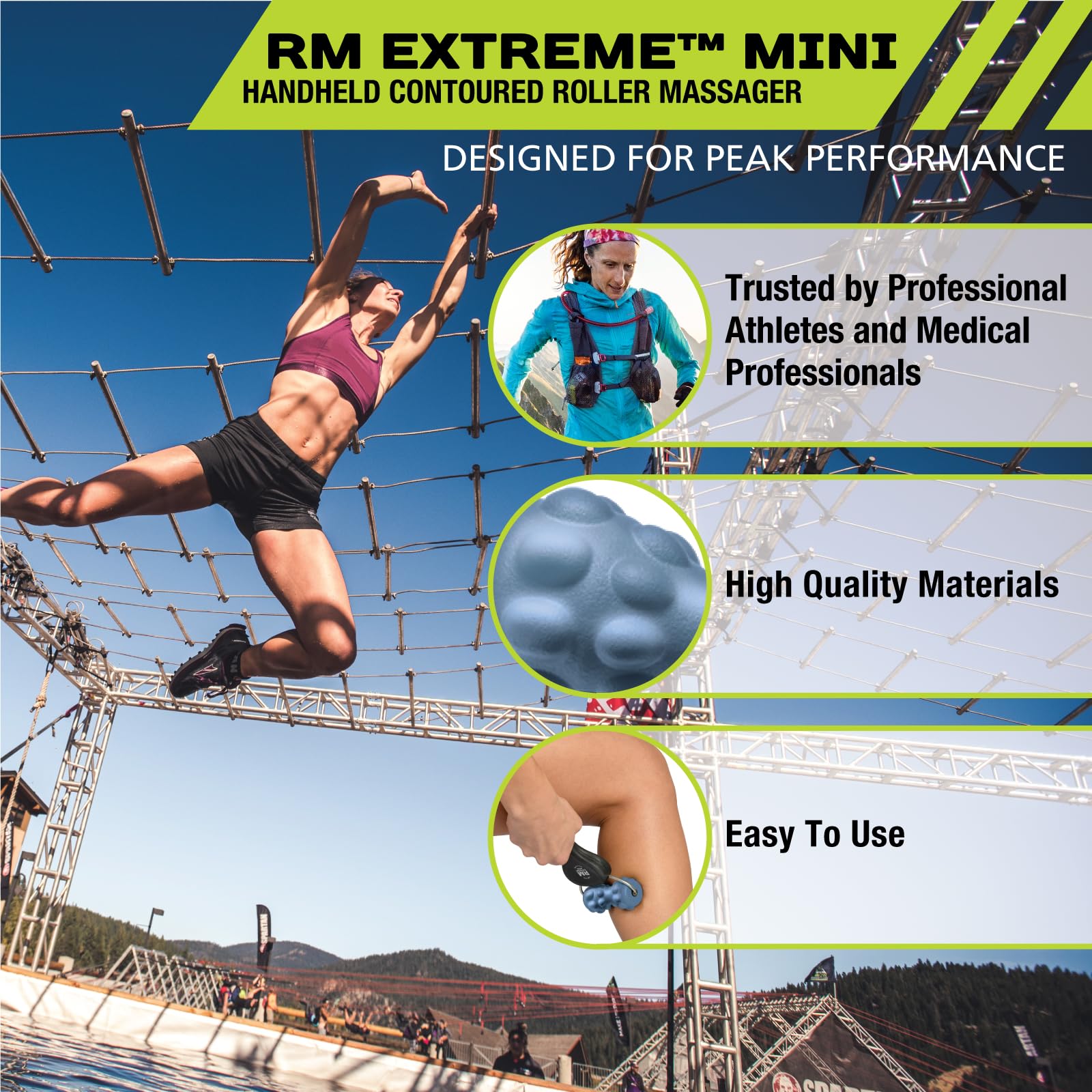 Pro-Tec Athletics RM Extreme Mini Roller with back-access handle for hard-to-reach areas.