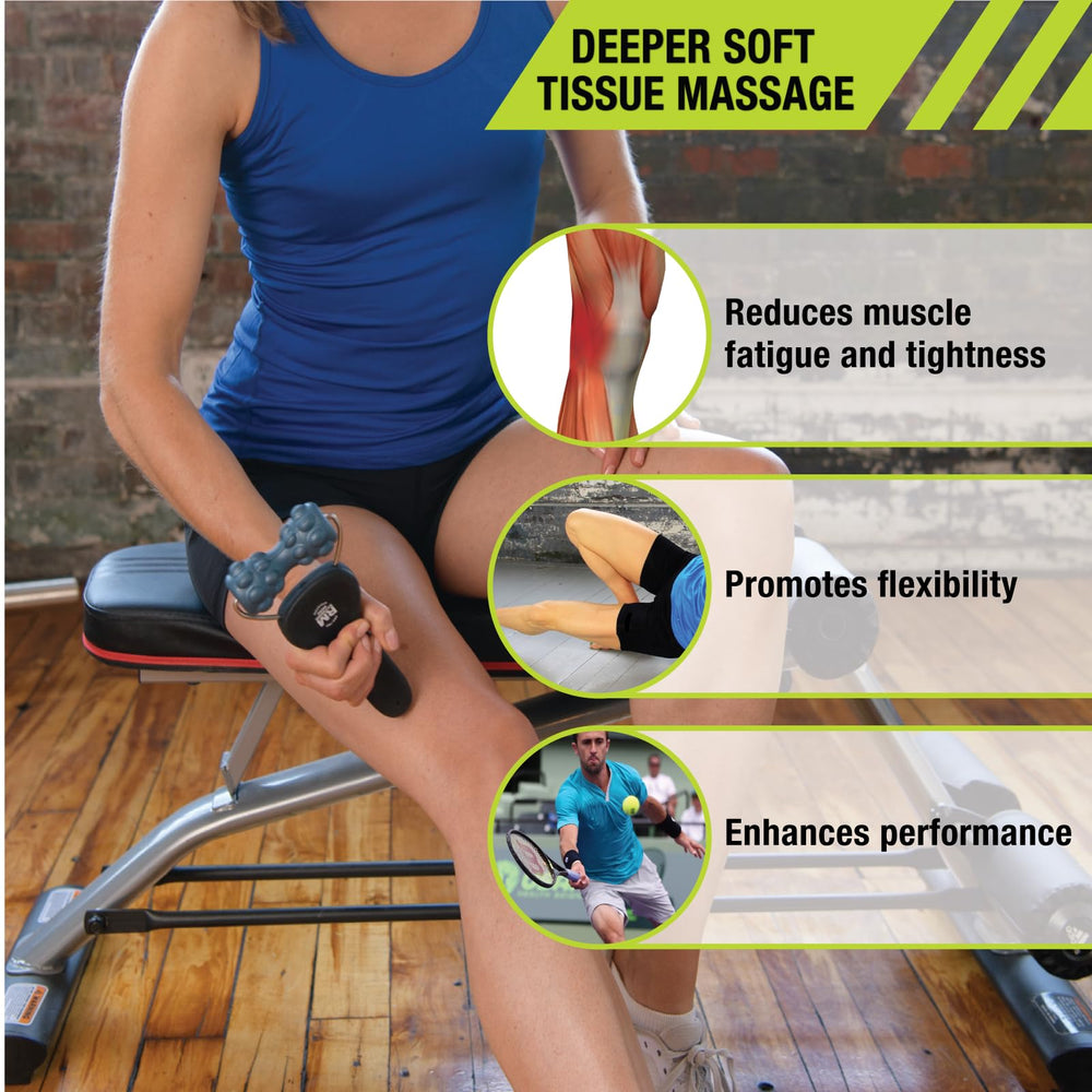 RM Extreme Mini Roller targets calves, quads, and hamstrings for deep tissue relief.