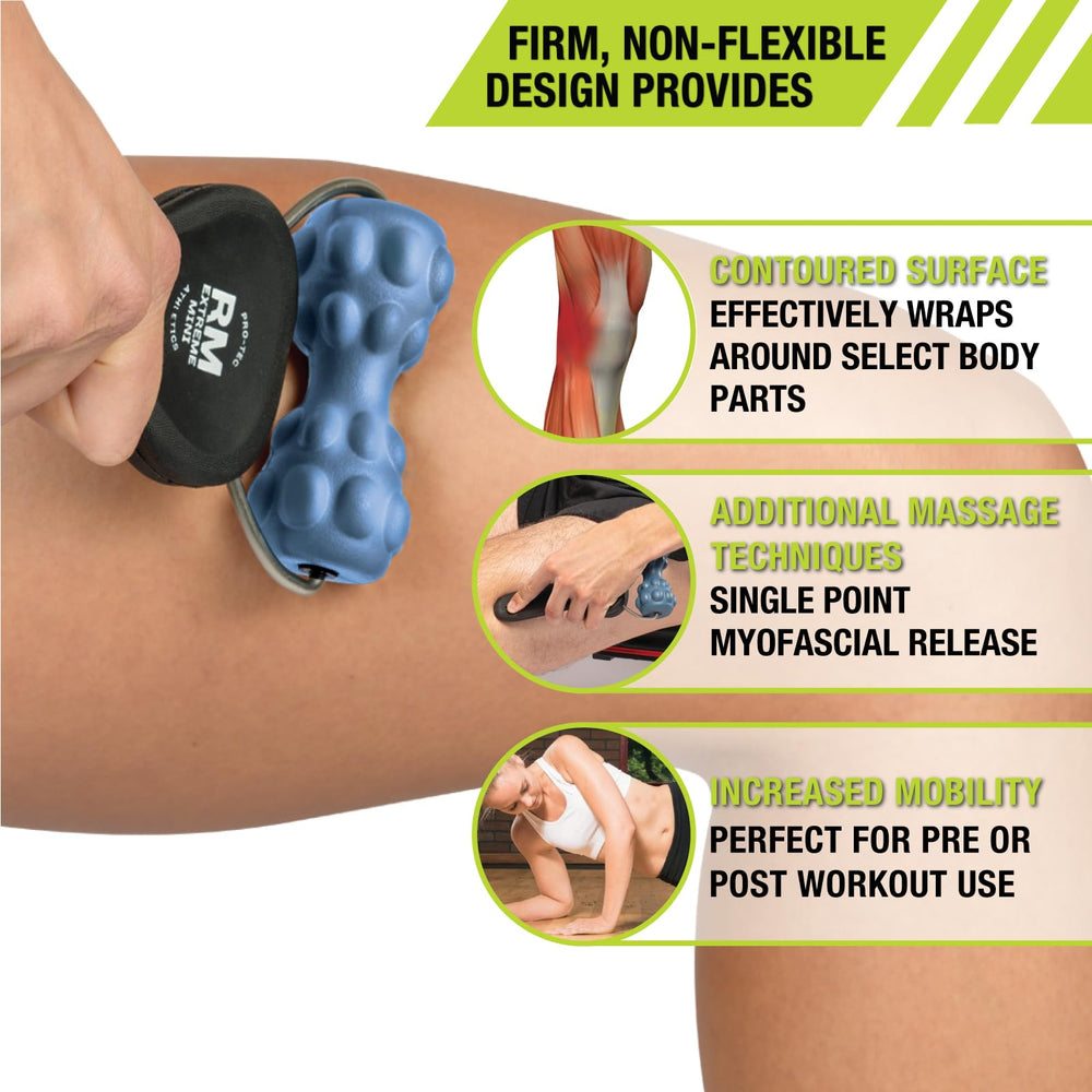 Pro-Tec RM Extreme Mini Roller textured surface aids grip and stability during self-massage.