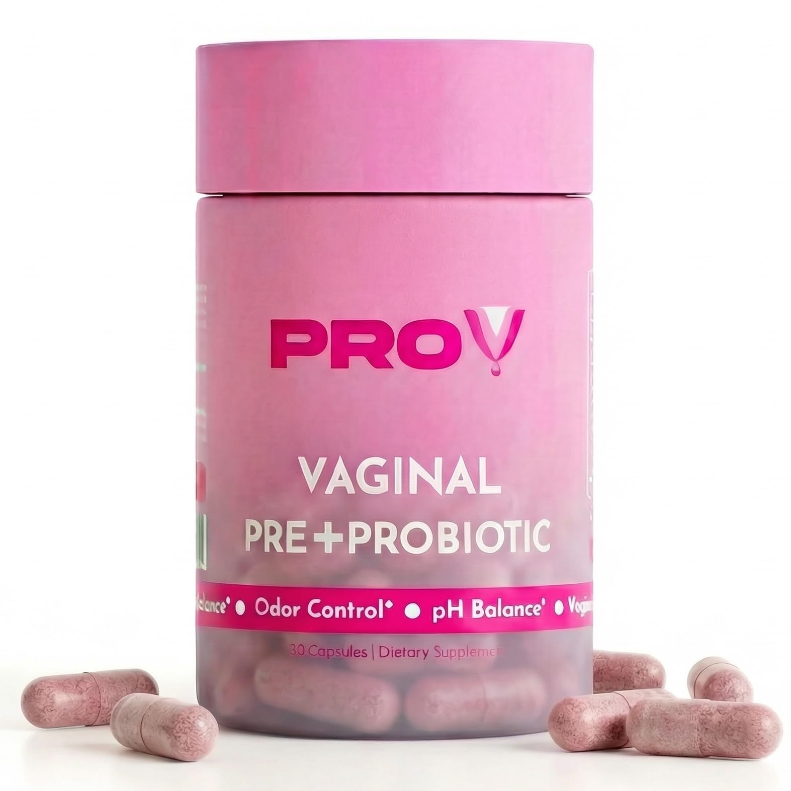 Pro-V Health Co. vaginal probiotics bottle front supports daily feminine balance.
