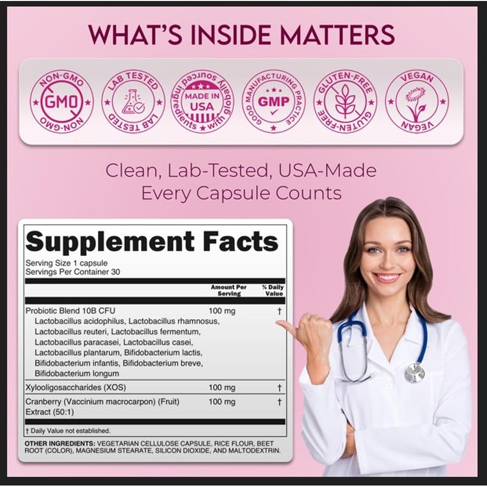 Pro-V Health Co. vaginal probiotics capsules closeup shows easy daily use.