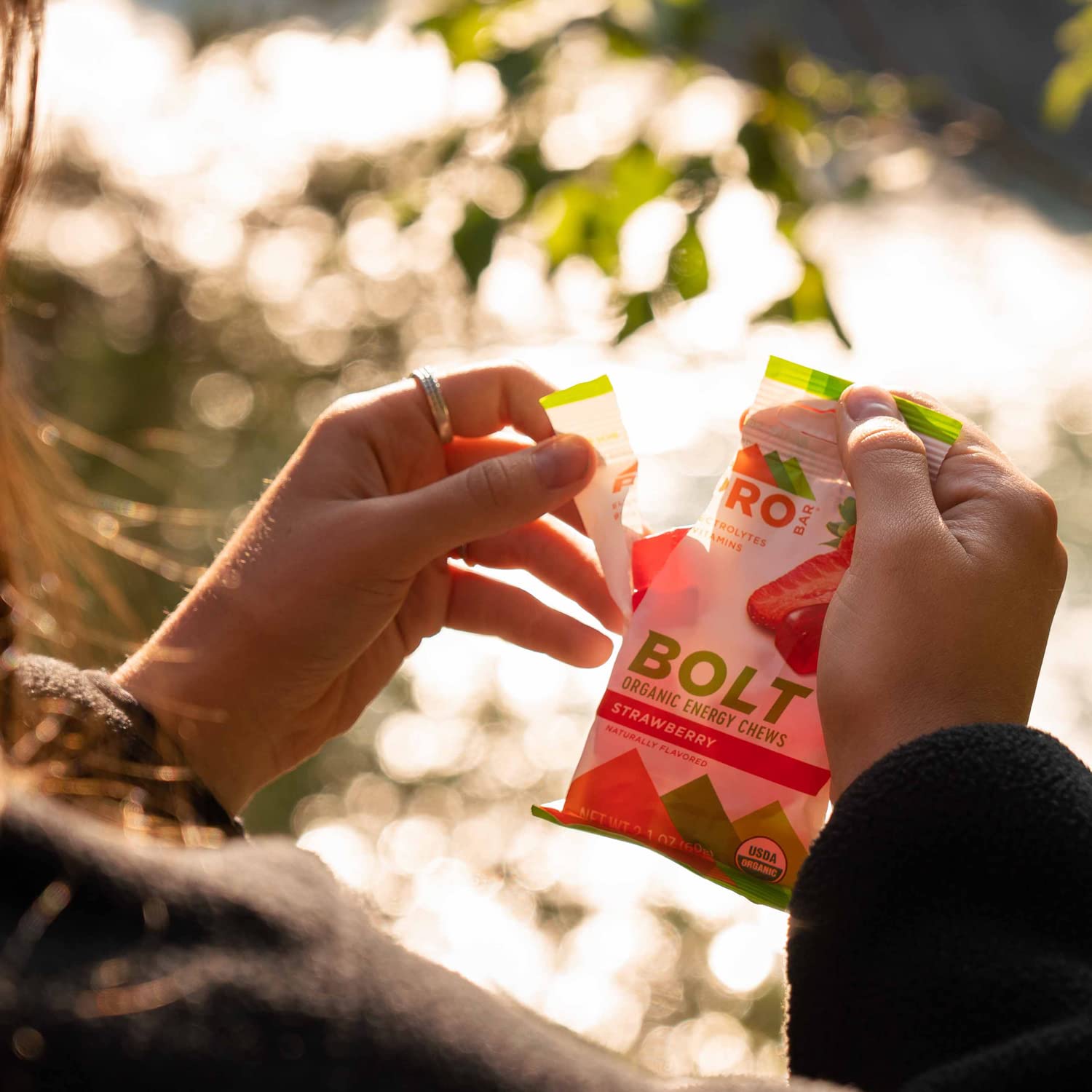 PROBAR Bolt Energy Chews on-the-go snack in bag for daily use.
