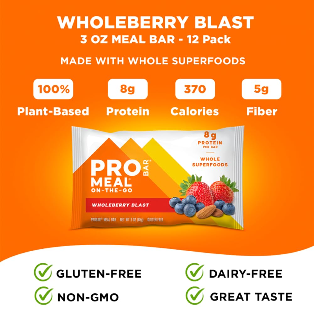 Probar Meal Bar Gluten-Free Soy-Free label emphasizes safe, allergen-conscious nutrition.