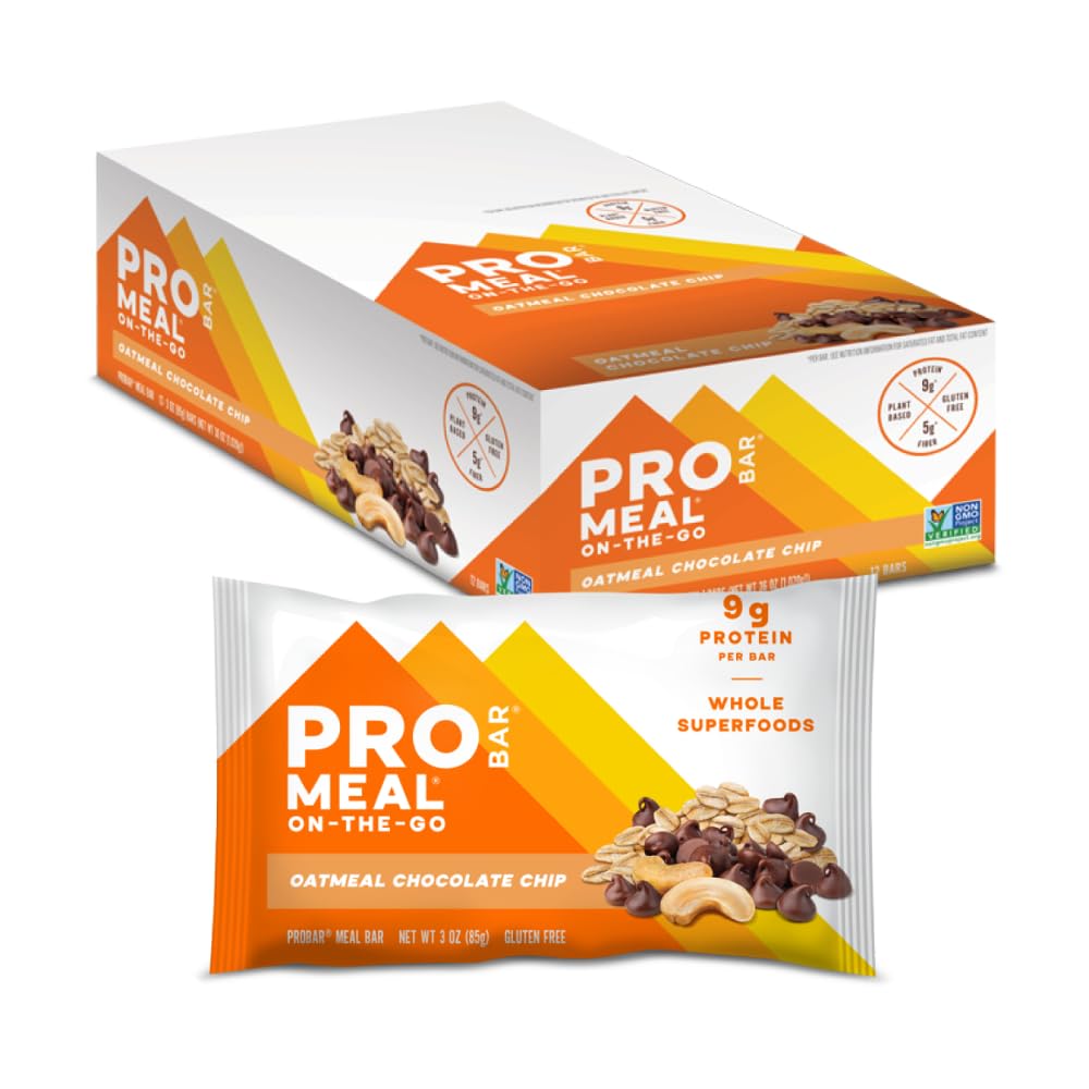 PROBAR Meal Bar packaging highlights gluten-free, non-GMO ingredients for everyday snacking.