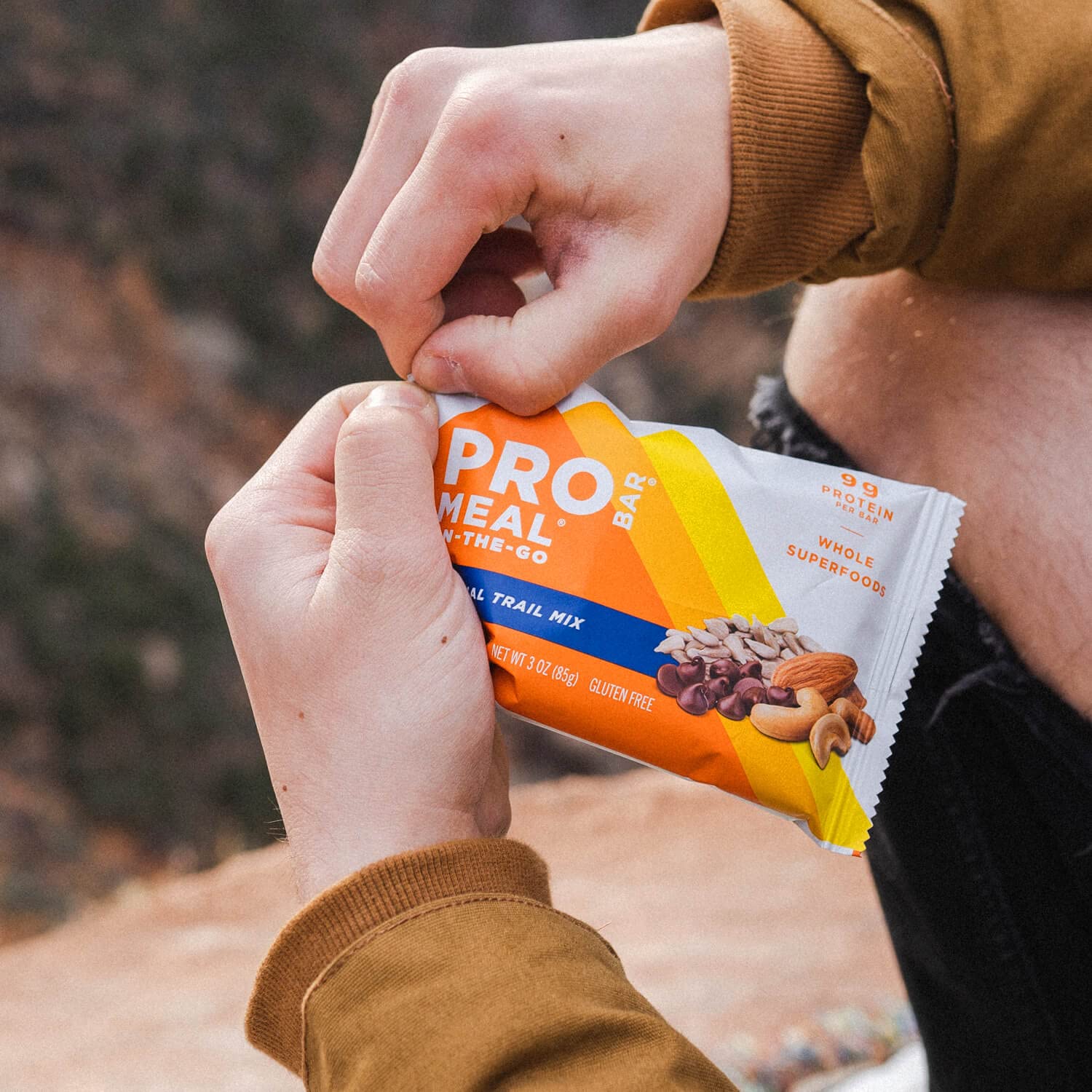 PROBAR MEAL Bar Original Trail Mix ingredients: oats, nuts, seeds for wholesome fuel.