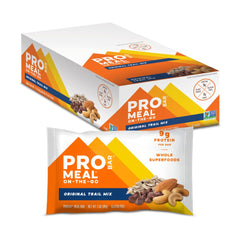 PROBAR MEAL Bar Original Trail Mix packaging highlights gluten-free energy.