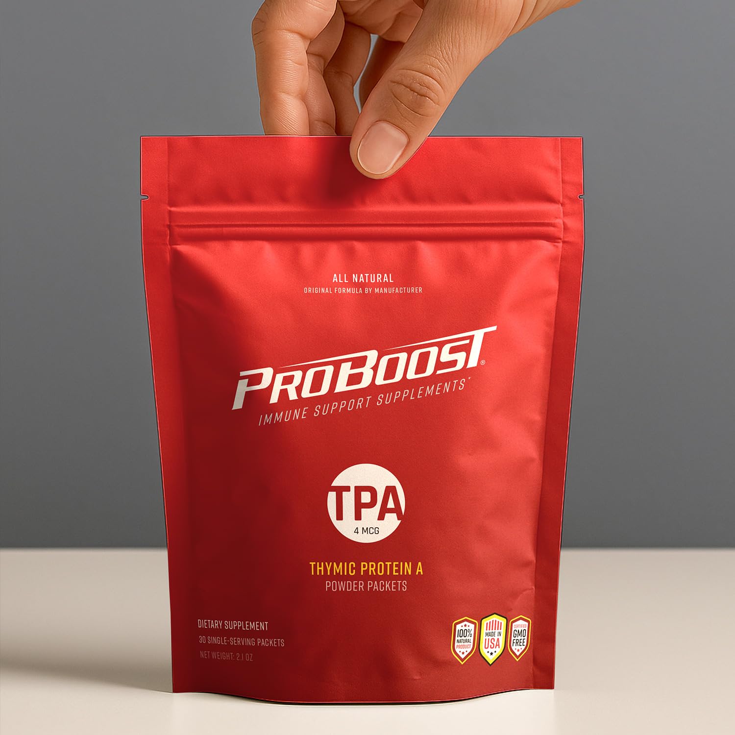 ProBoost Thymic Protein A single-packet dispense for on-the-go immune support