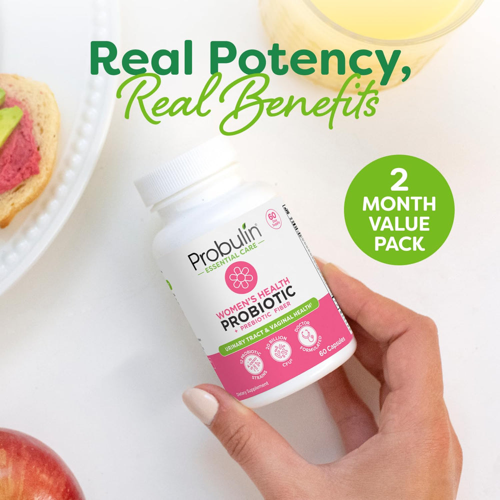 Probulin shelf-stable capsules shown in a compact bottle for travel-friendly use.