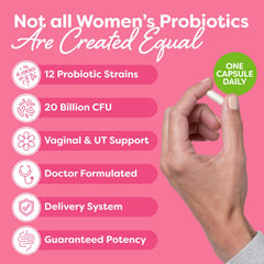 Probulin Women's Probiotic label highlights 12 strains for comprehensive microbiome support.