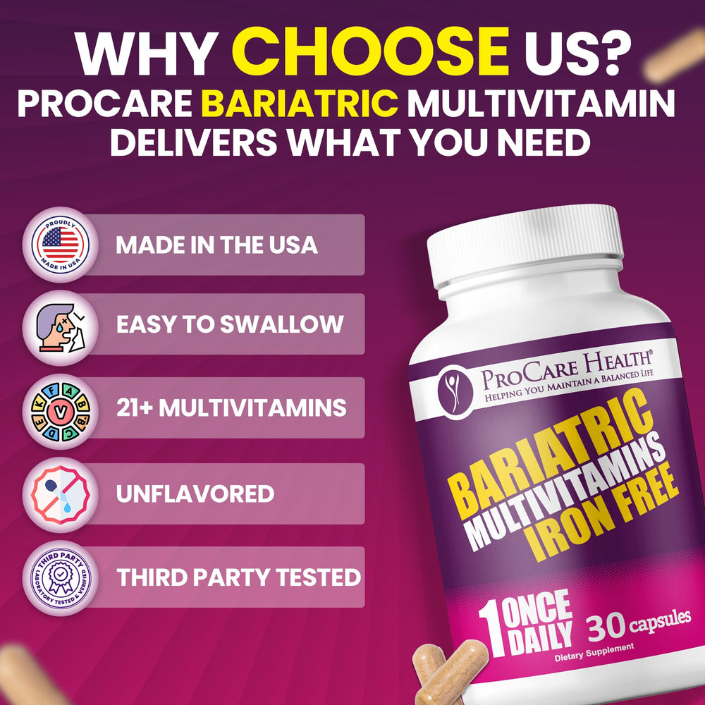 30-day supply image shows ProCare Health bariatric multivitamin