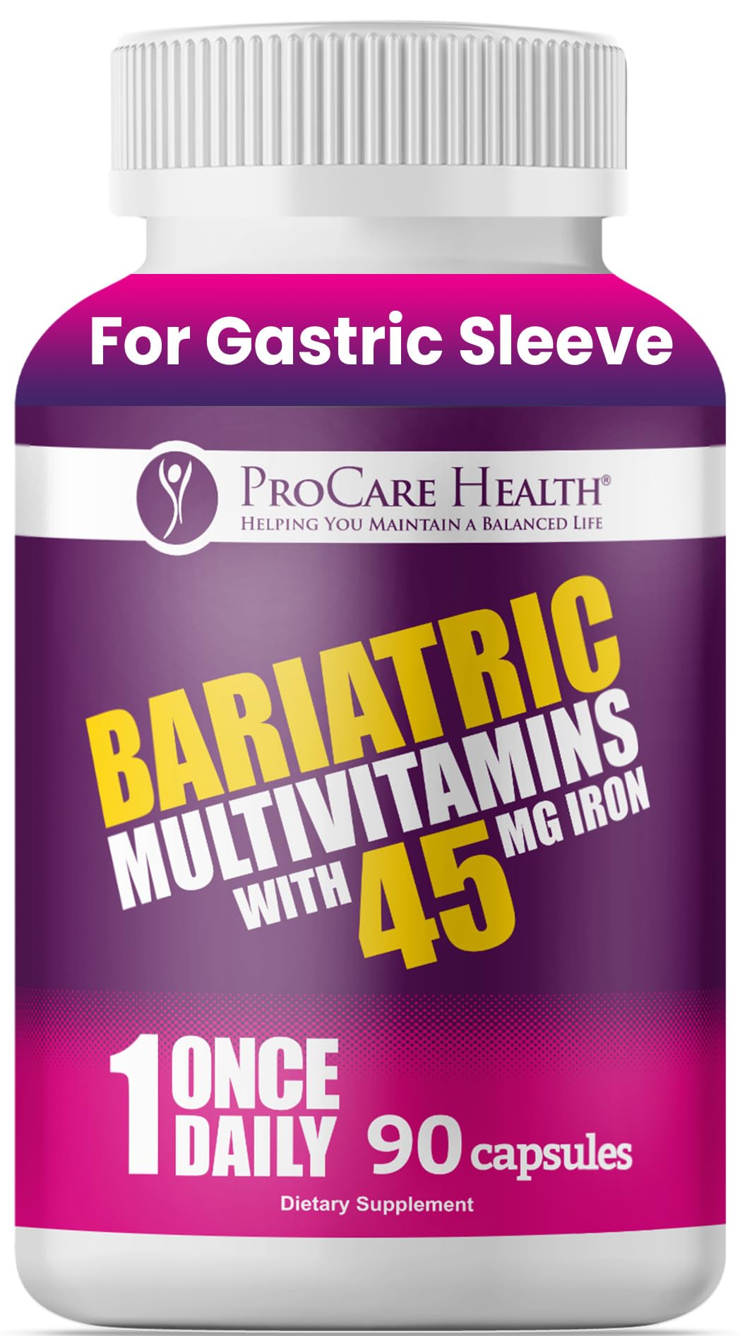 ProCare Health bariatric multivitamin bottle front view for daily post-op supplementation