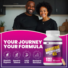 Shelf-ready packaging of ProCare Health bariatric multivitamin showing a 90-count supply