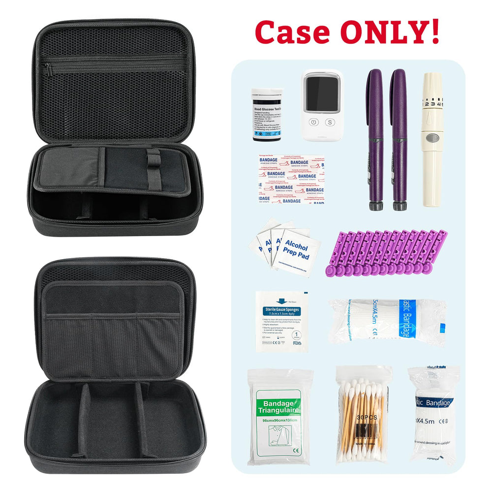 ProCase hard EVA shell provides shockproof protection for diabetes gear.