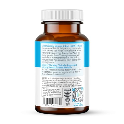 Procera Advanced Brain capsules close-up emphasizing mental clarity during work.