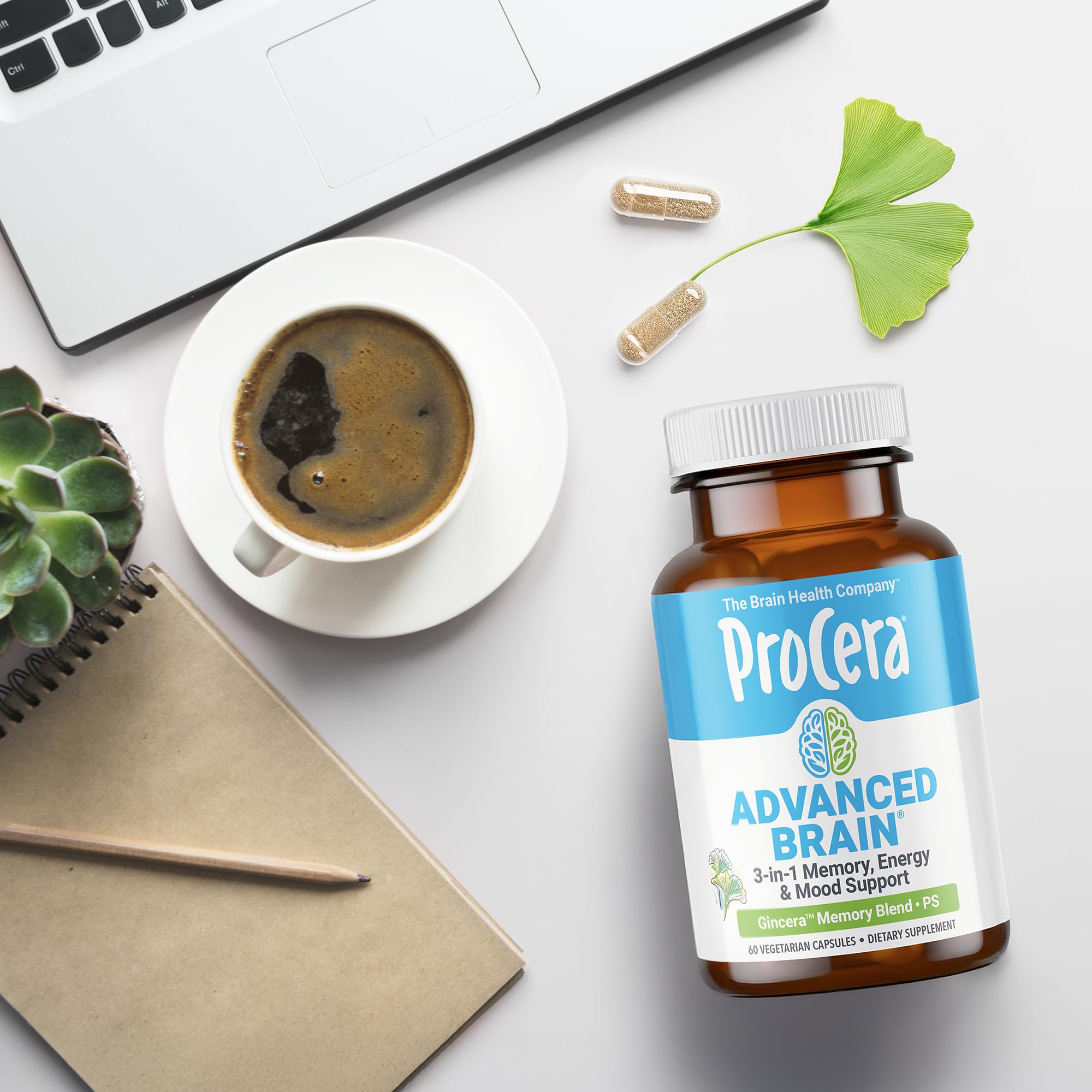 Morning energy scene shows Procera Advanced Brain sustaining alertness through busy hours.
