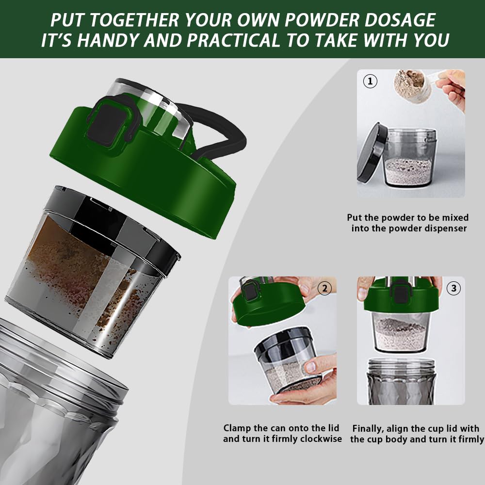PROCHAIN electric protein shaker bottle leakproof lid prevents spills during travel
