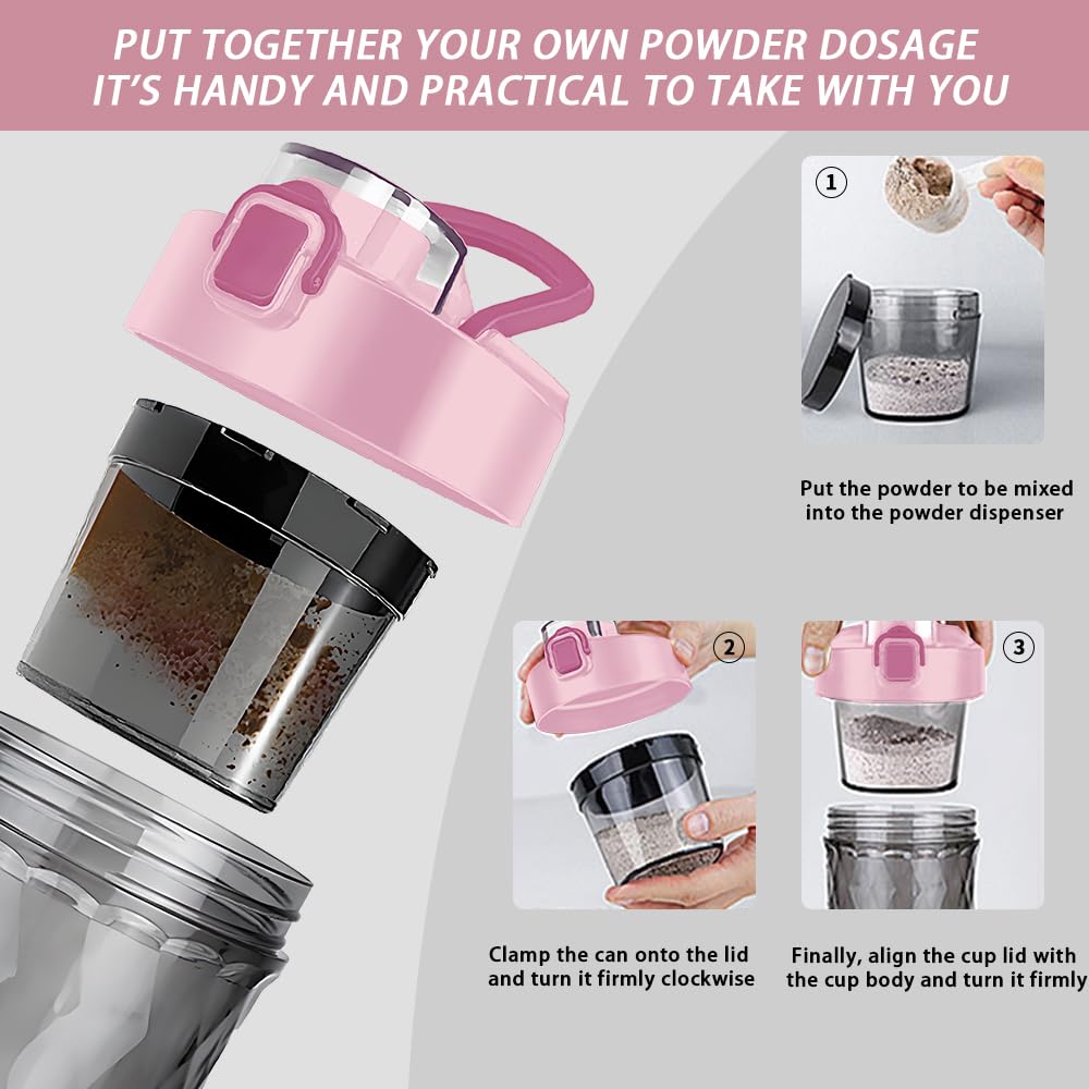 Prochain shaker features 650 ml capacity with separate powder storage.