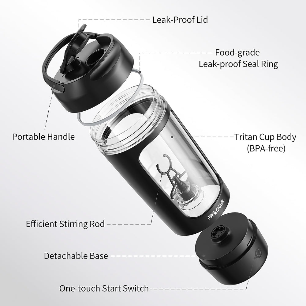 PROCHAIN shaker bottle motor delivering quick blends for on-the-go shakes
