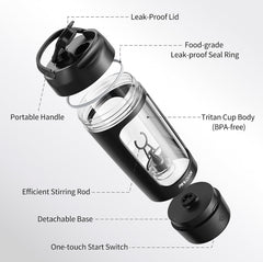 PROCHAIN shaker bottle motor delivering quick blends for on-the-go shakes