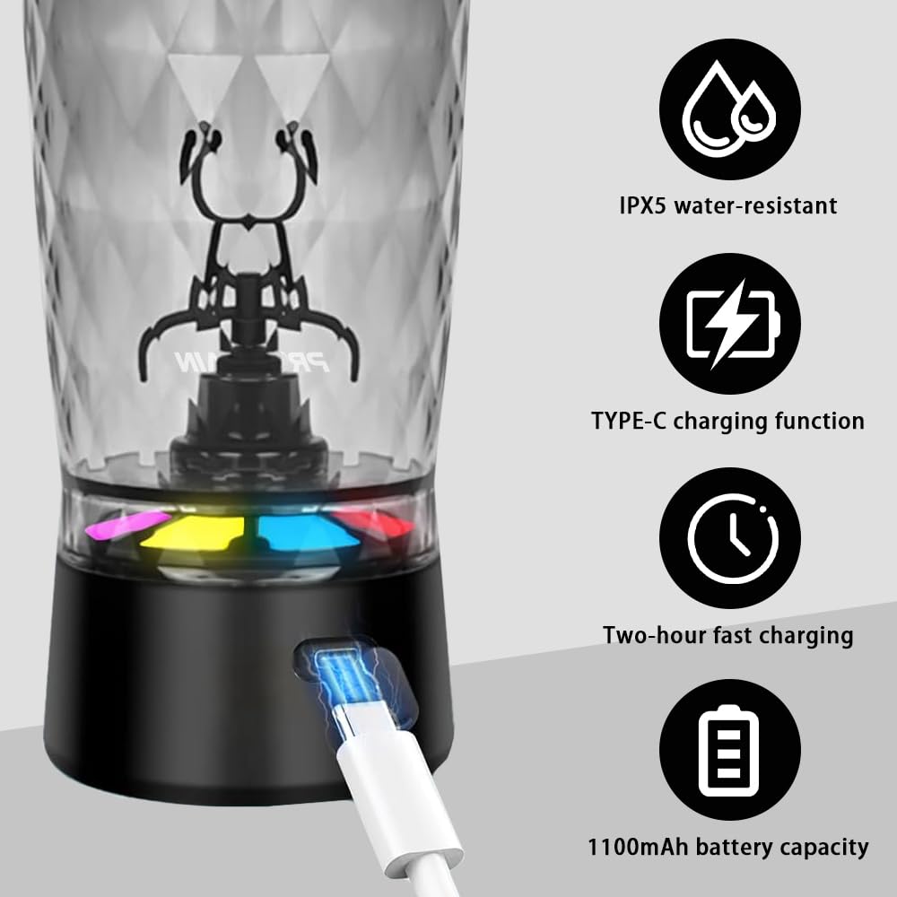 PROCHAIN large 650ml capacity with powder storage for on-the-go mixing.