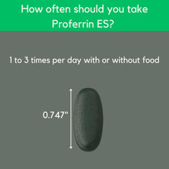 Proferrin ES 90-tablet bottle displayed for steady iron support.