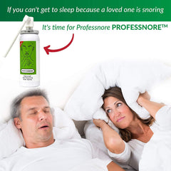 Professnore pump spray application demonstrates easy nightly use for snore relief.