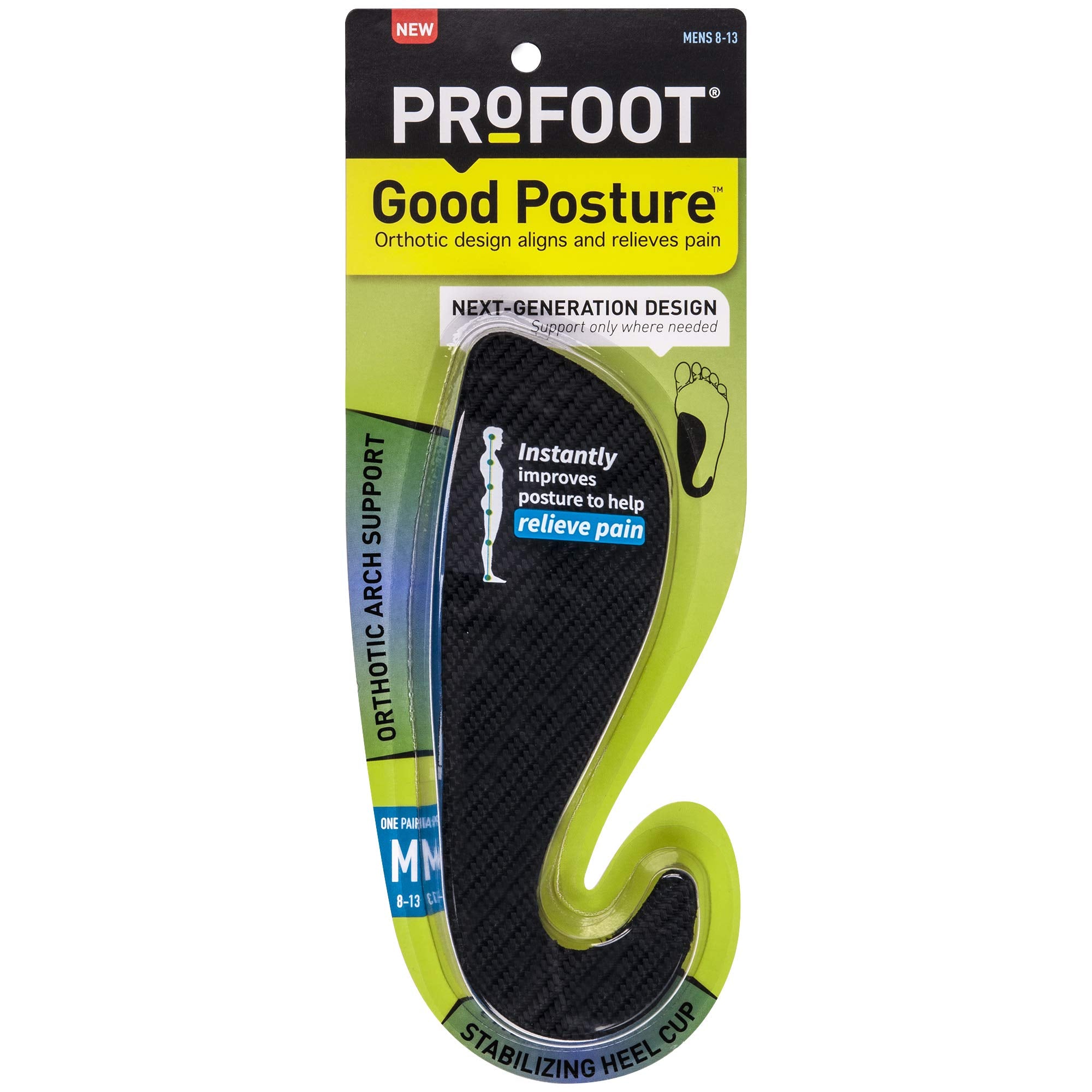 PROFOOT plantilla ortopédica de alineación para hombre 8-13, soporte estructural para la postura.