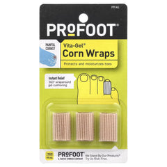 PROFOOT Vita-Gel Corn Wraps on toe provide full protection and moisture.