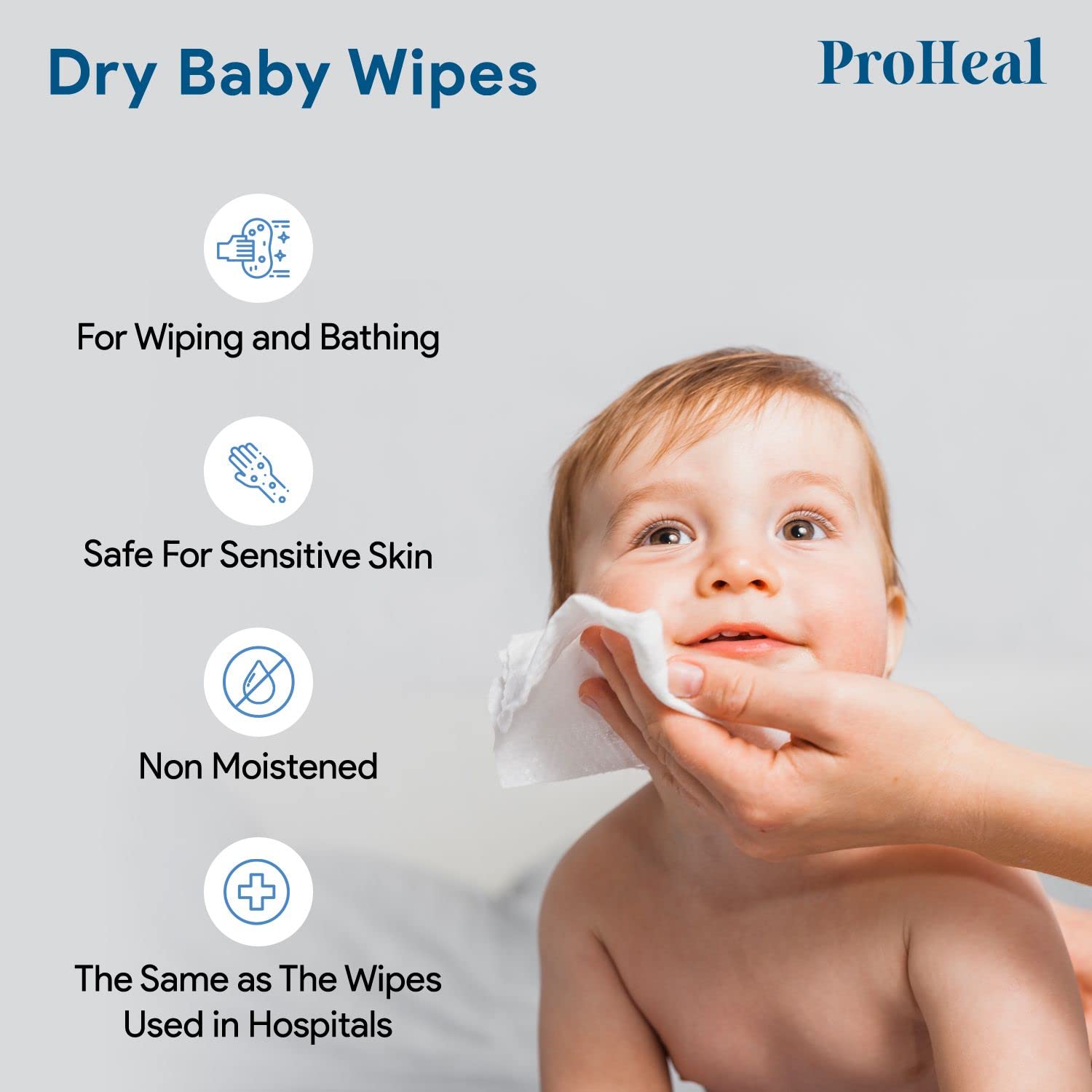 ProHeal wipes used for baby care and diaper changes with gentle cleansing