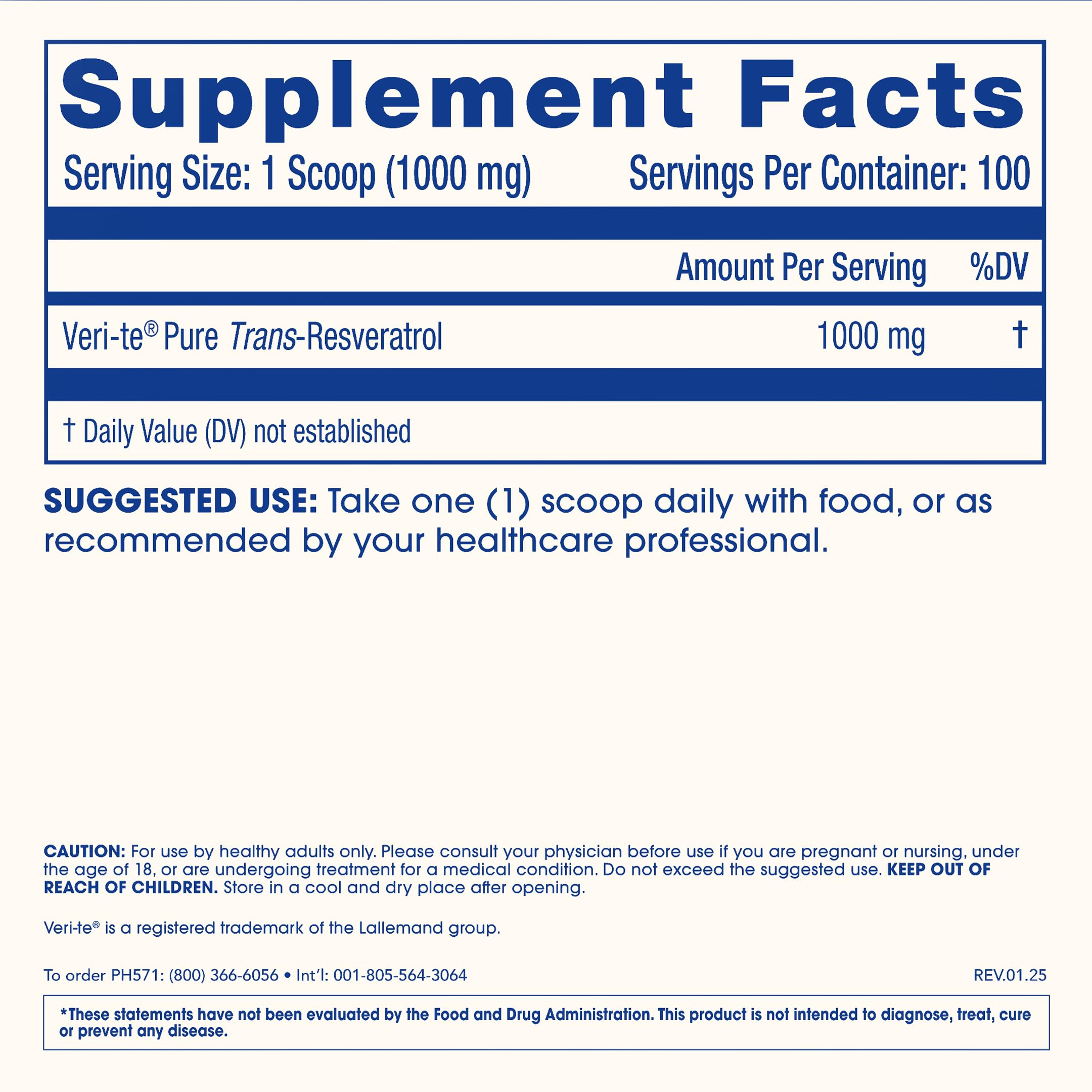 ProHealth Longevity Trans-Resveratrol third-party lab results certificate.