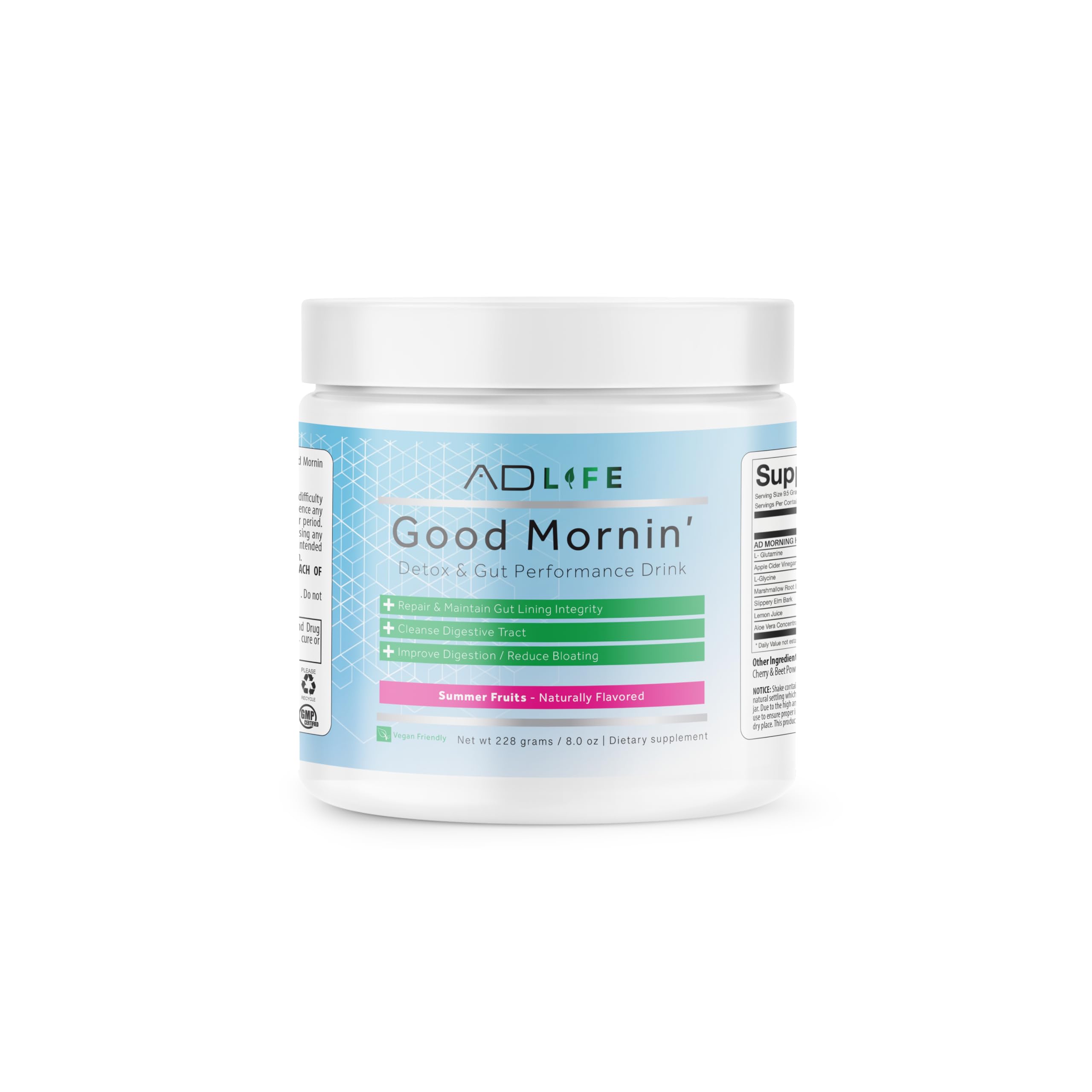 PROJECT AD Life Good Morning detox powder tub ready for daily gut health support