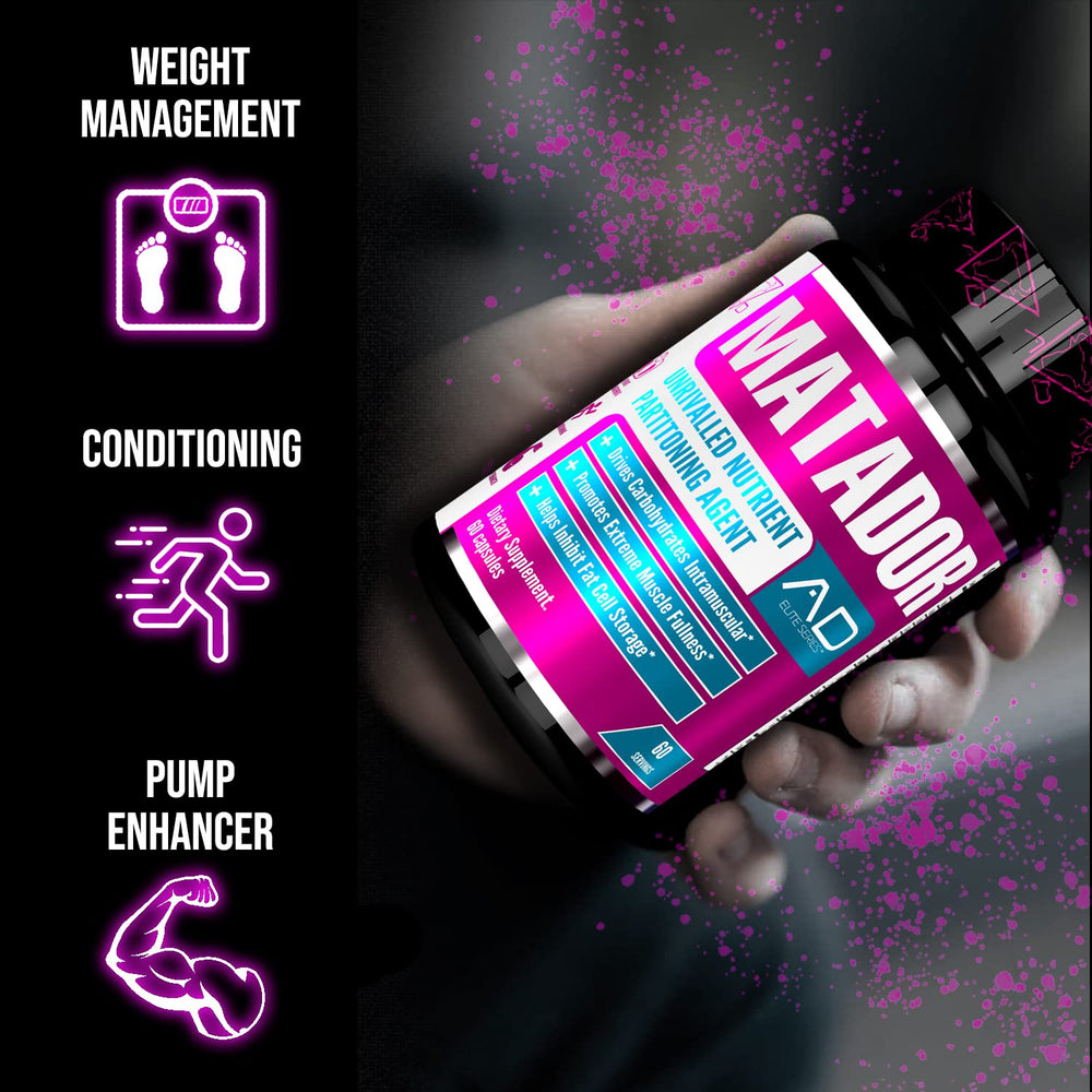 Matador vascularity boost image showcases possible performance aesthetics.