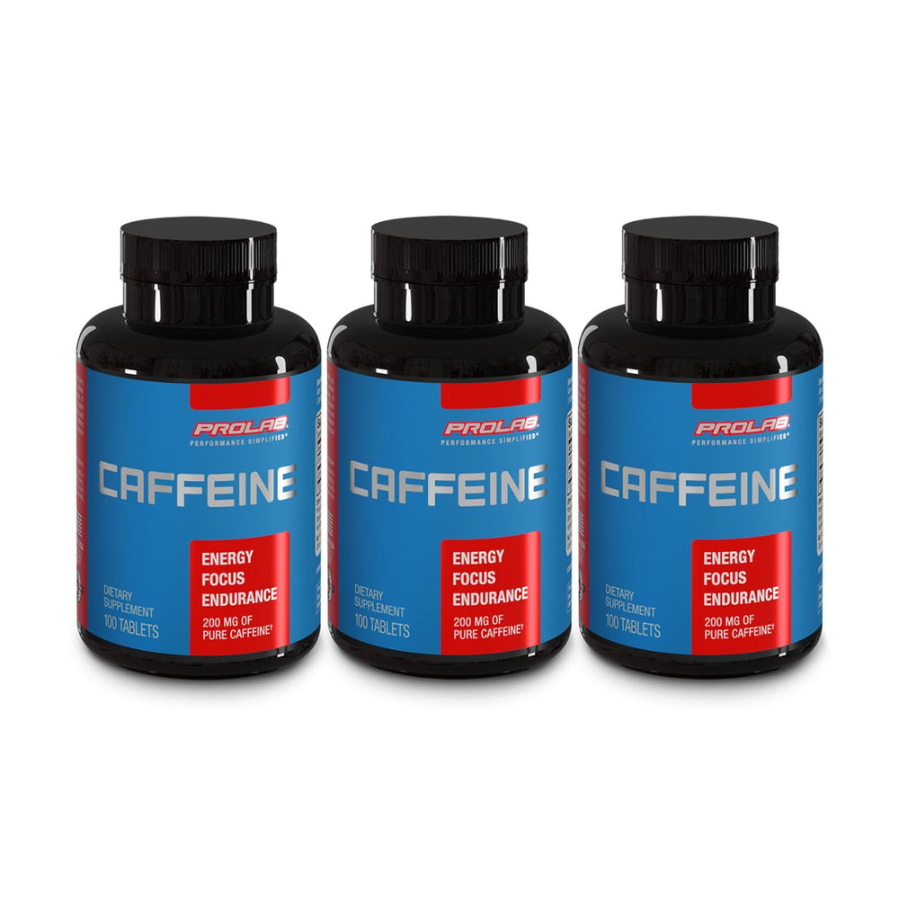 ProLab Caffeine Tablets bottle front for workouts and study use.