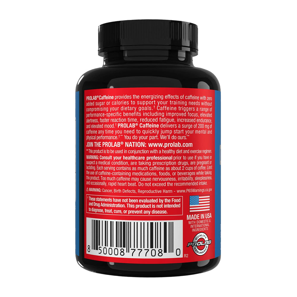 ProLab caffeine tablets tablet close-up highlighting sugar-free formula