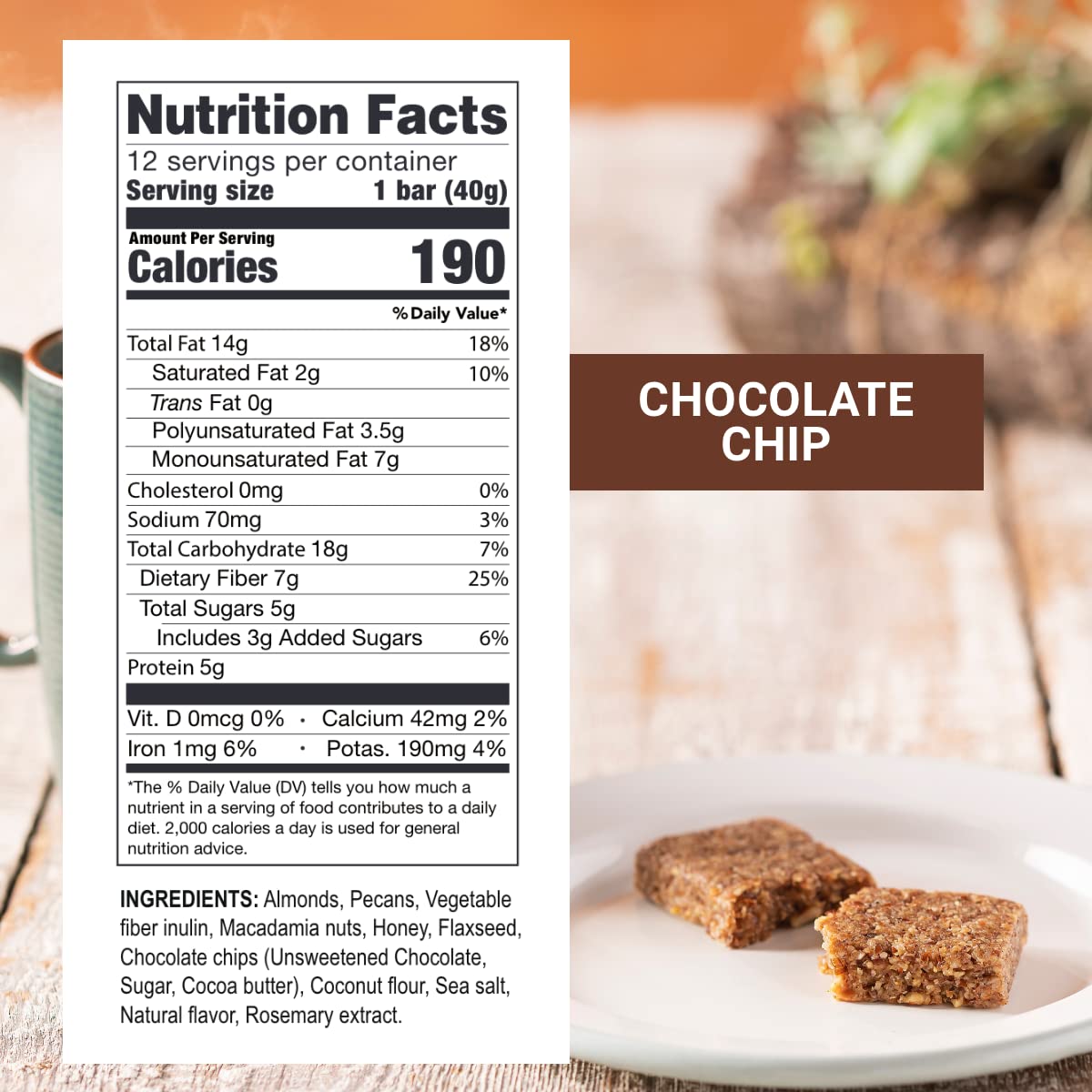 Prolon Chocolate Chip Fasting Bars packaging ready for travel and fasting days