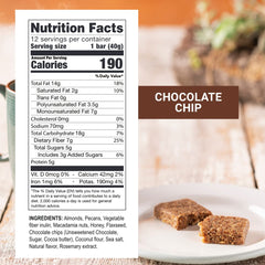 Prolon Chocolate Chip Fasting Bars packaging ready for travel and fasting days