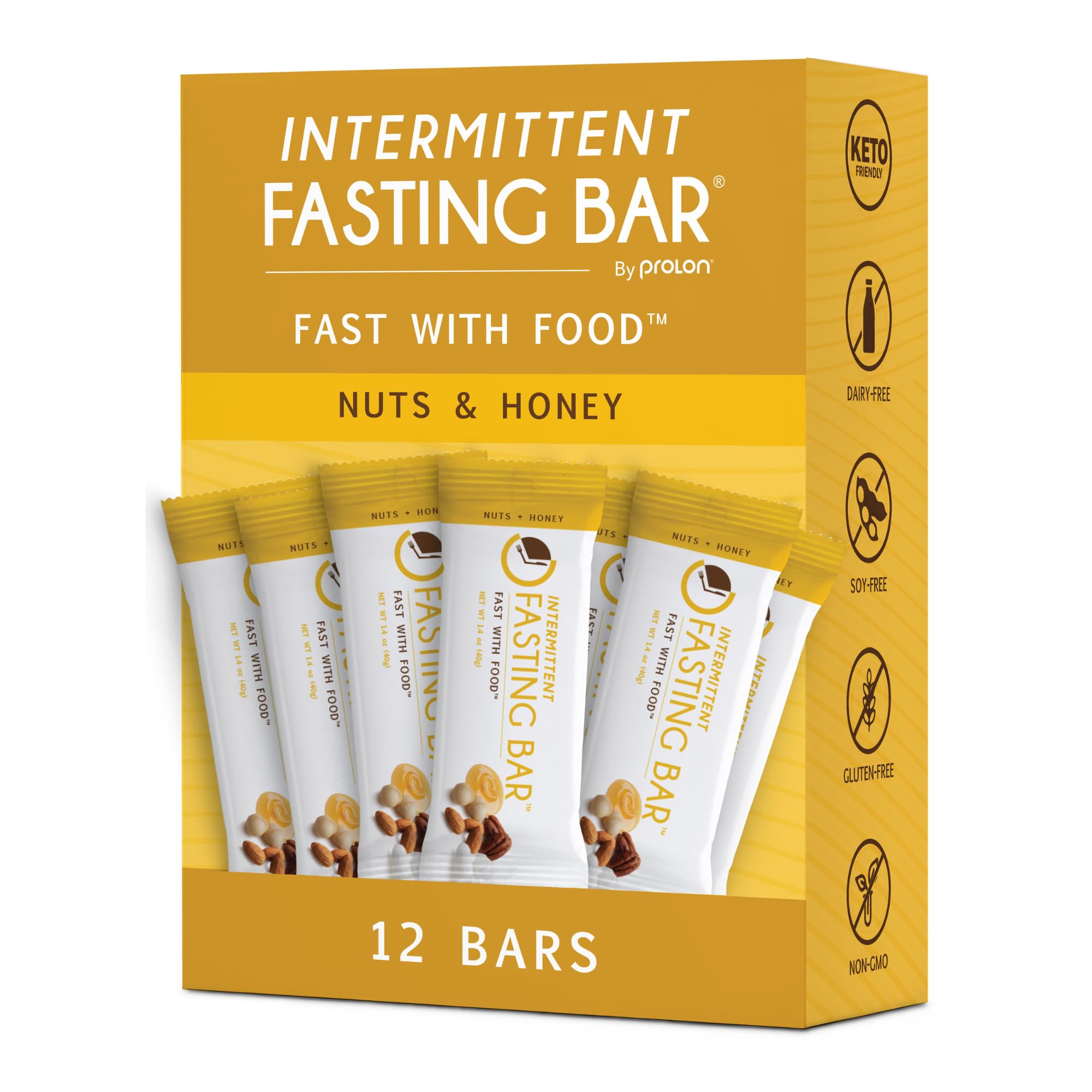 Prolon fasting bar with crunchy nuts and honey for on-the-go energy during fasting