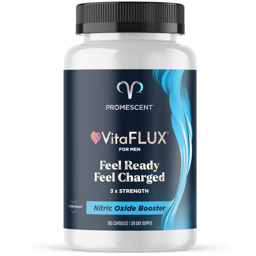 Promescent VitaFLUX bottle close-up for daily energy support.