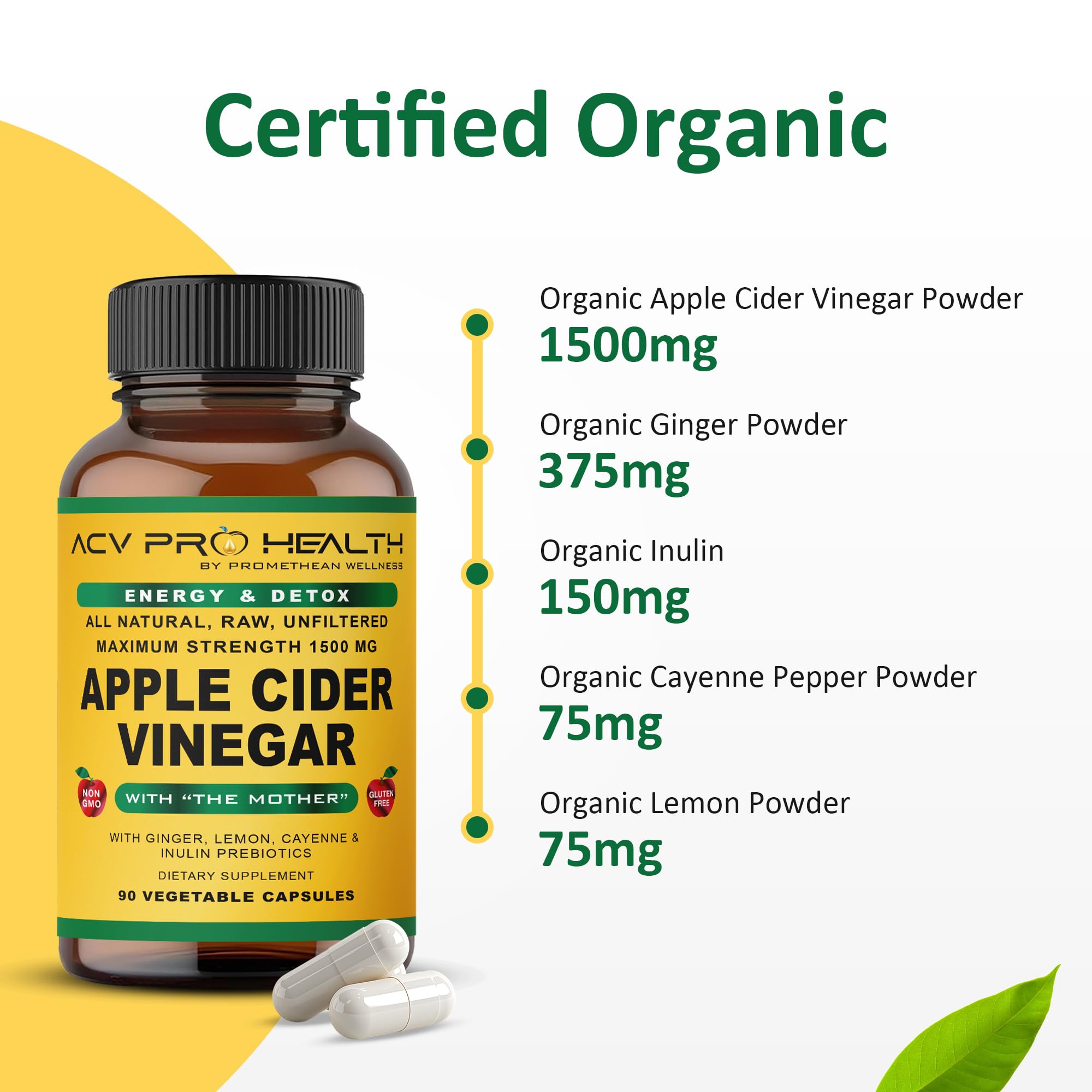 Promethean Wellness ACV Pro capsules dissolving to ease digestion